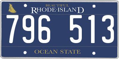 RI license plate 796513