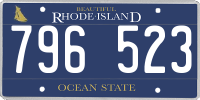 RI license plate 796523