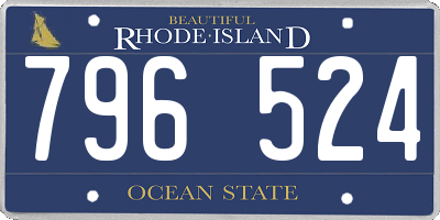 RI license plate 796524
