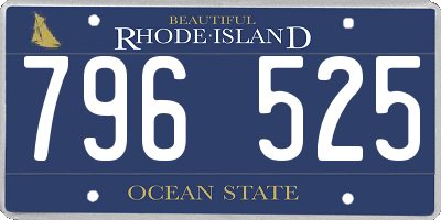 RI license plate 796525