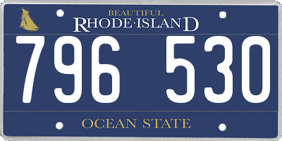 RI license plate 796530