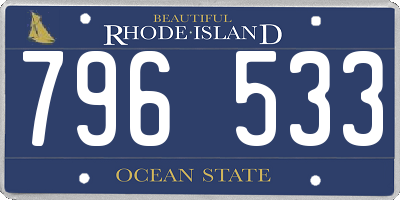 RI license plate 796533