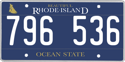 RI license plate 796536