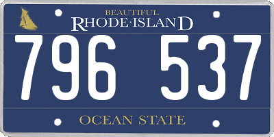 RI license plate 796537