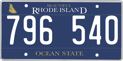 RI license plate 796540