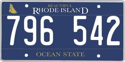 RI license plate 796542