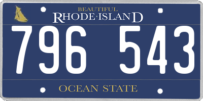 RI license plate 796543