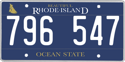 RI license plate 796547