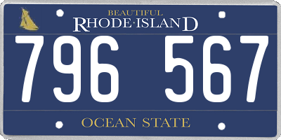RI license plate 796567