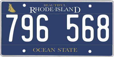 RI license plate 796568
