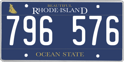 RI license plate 796576