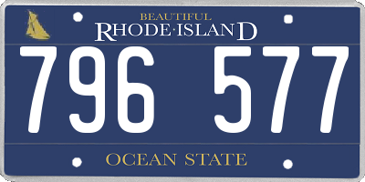 RI license plate 796577