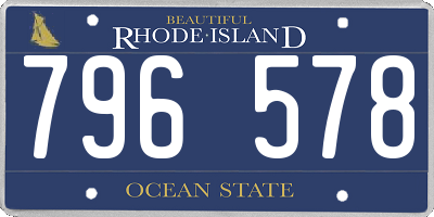 RI license plate 796578