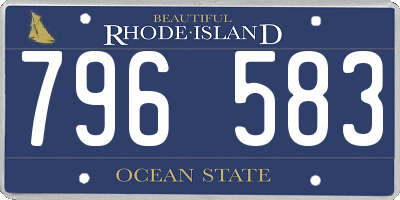 RI license plate 796583