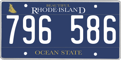 RI license plate 796586