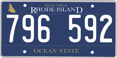 RI license plate 796592