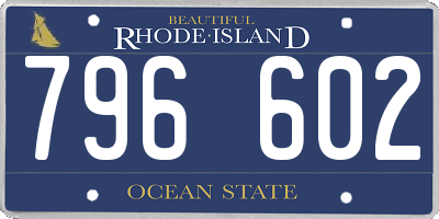 RI license plate 796602