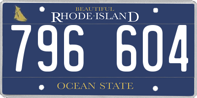 RI license plate 796604