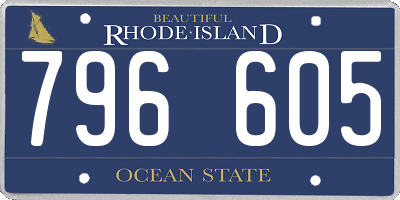 RI license plate 796605