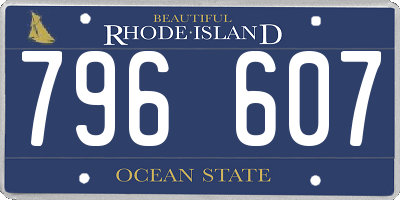 RI license plate 796607