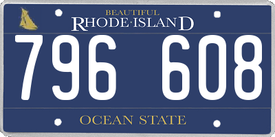 RI license plate 796608