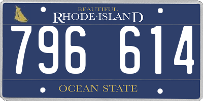 RI license plate 796614