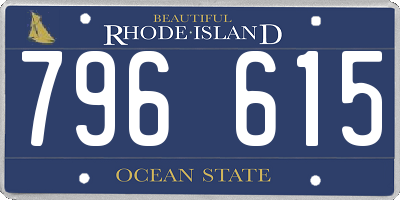 RI license plate 796615