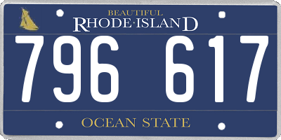 RI license plate 796617