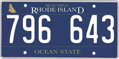 RI license plate 796643