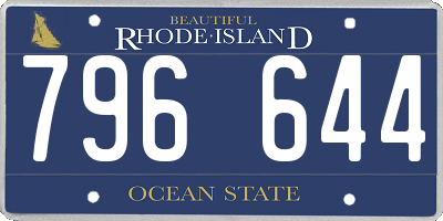 RI license plate 796644