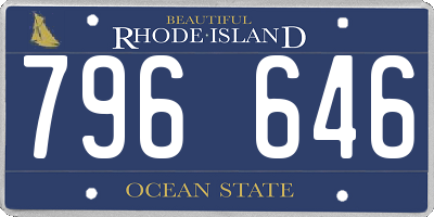 RI license plate 796646