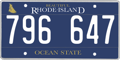 RI license plate 796647