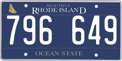 RI license plate 796649