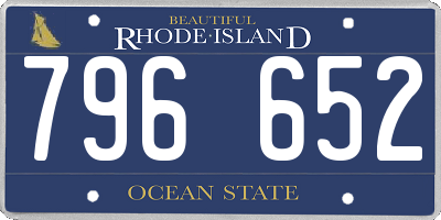 RI license plate 796652