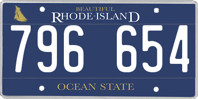 RI license plate 796654