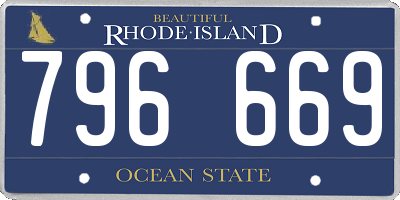 RI license plate 796669