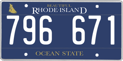 RI license plate 796671
