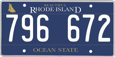 RI license plate 796672