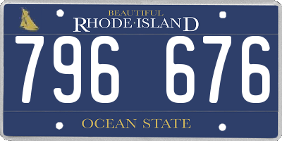 RI license plate 796676