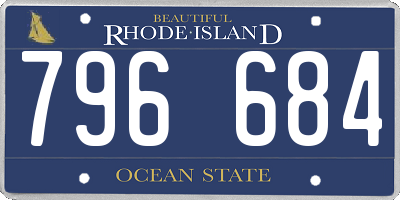 RI license plate 796684