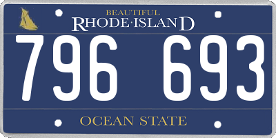 RI license plate 796693