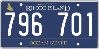 RI license plate 796701