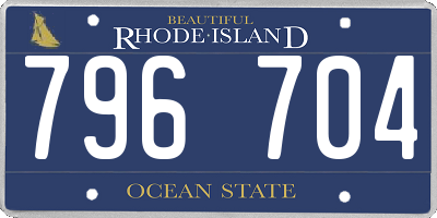 RI license plate 796704