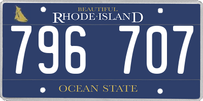 RI license plate 796707