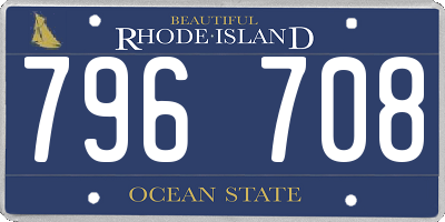RI license plate 796708