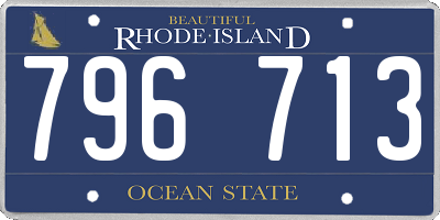 RI license plate 796713