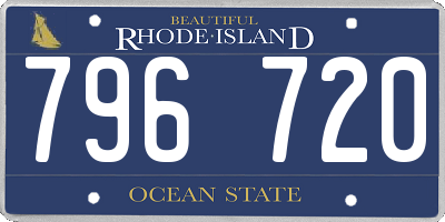 RI license plate 796720