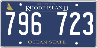 RI license plate 796723