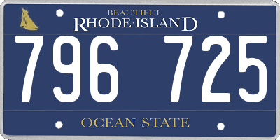 RI license plate 796725
