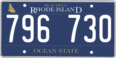 RI license plate 796730